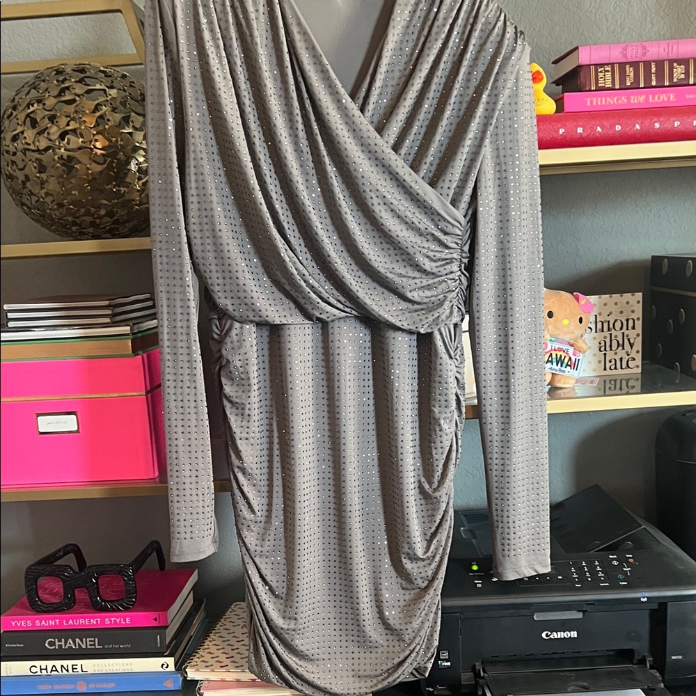 H&M sequence, gray dress